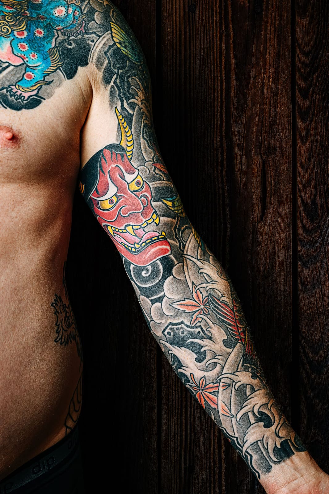 Manchette japonaise — Hannya — Bras — portfolio Encre Brute.